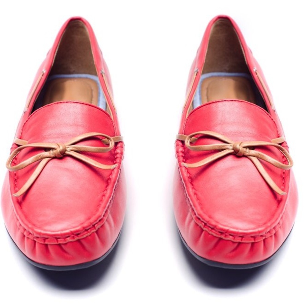 Coral Leather Driving Moccasins